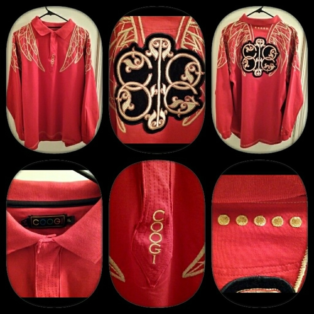 Men Coogi Button Down Long Sleeve Shirt